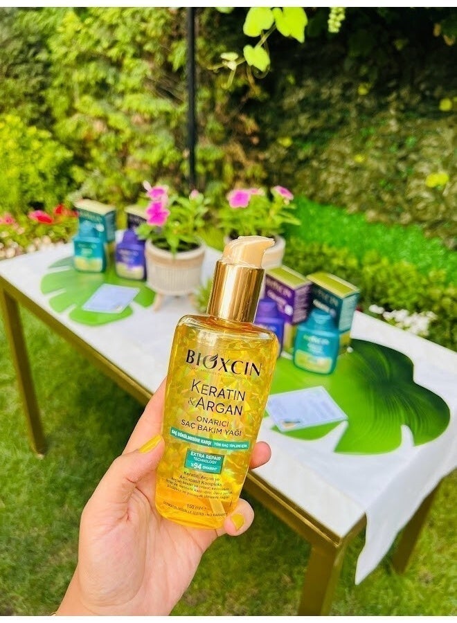 Bioxcin Keratin Argan Repair Hair Oil 150ml for Damaged Dull Hair - Image 3